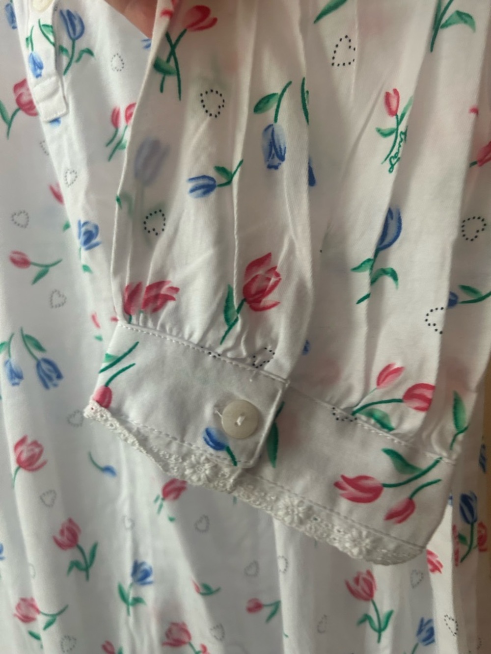 NEW Lanz of Salzburg White Floral Classic Cozy Cotton Nightgown NWOT - Picture 8 of 10